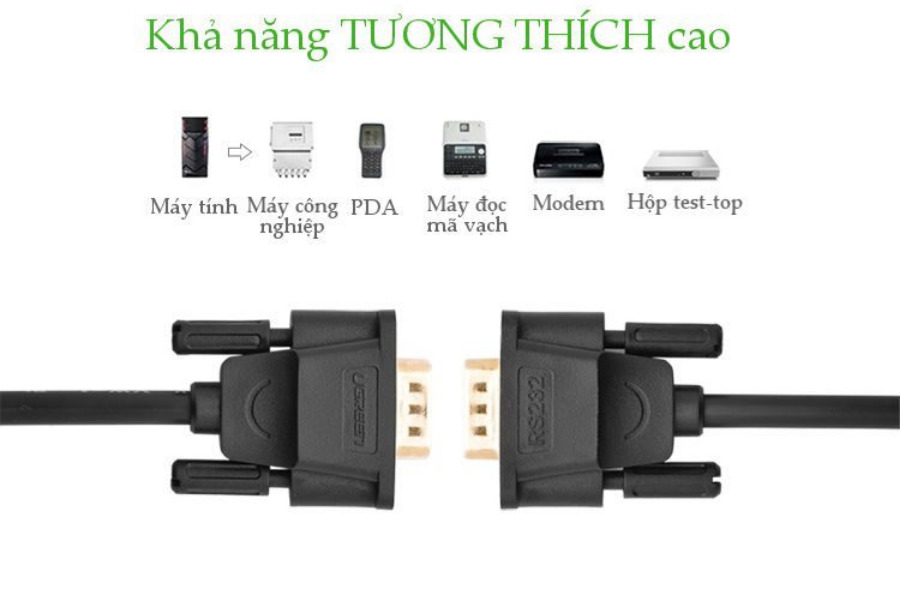 Ưu điểm nổi bật của giao tiếp RS232 là khả tương tương thích cao với nhiều thiết bị